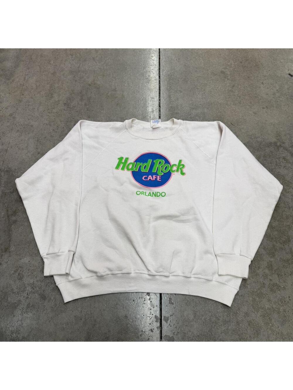 vintage hard rock cafe orlando destination white made in usa crewneck size xl